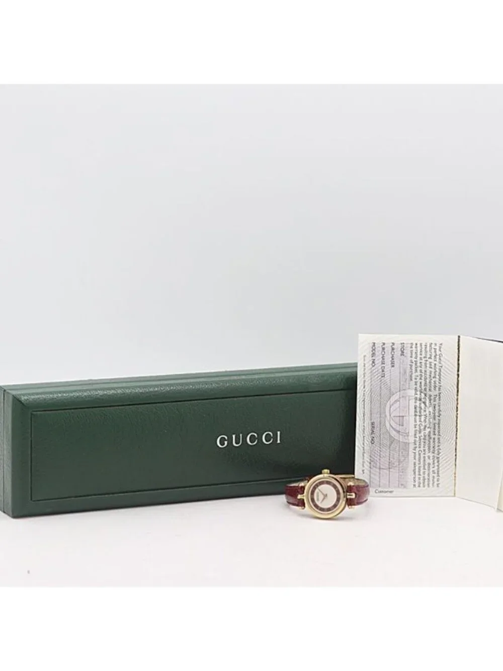 Gucci Box and Paperback Quartz Sherry Line White Dial Watch